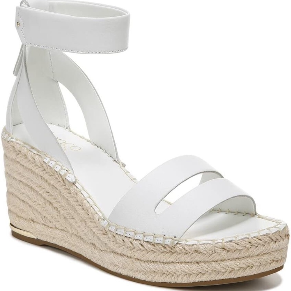 Franco Sarto White Espadrille Wedge Sandals